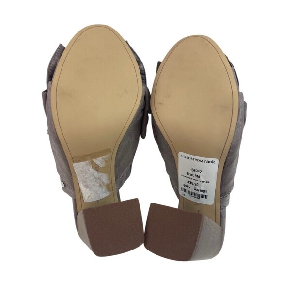 *Sam Edelman Yumi Bow Mule Heels Womens Sz 8 Gray Silver Girly Romantic Wedding - Picture 10 of 14